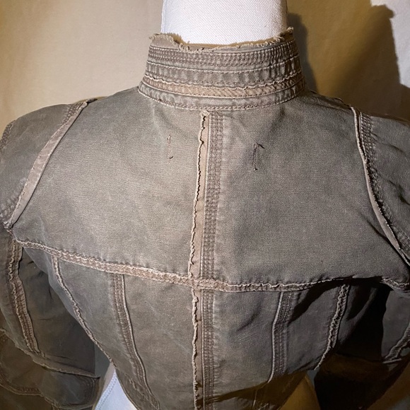 Refuge Women's Green Button Up Denim Jean Jacket Size Small - Picture 4 of 5